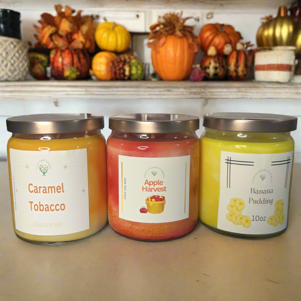 Fall season soy candle collection